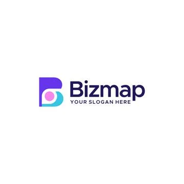 Modern lettermark initial B Bizmap logo design Stock Illustration