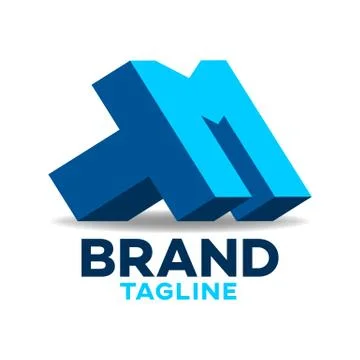 Modern letters TM or MT logo.Vector illustration. Stock Illustration