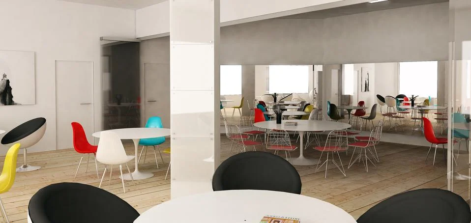 Modern library, 3d render Stock Illustration