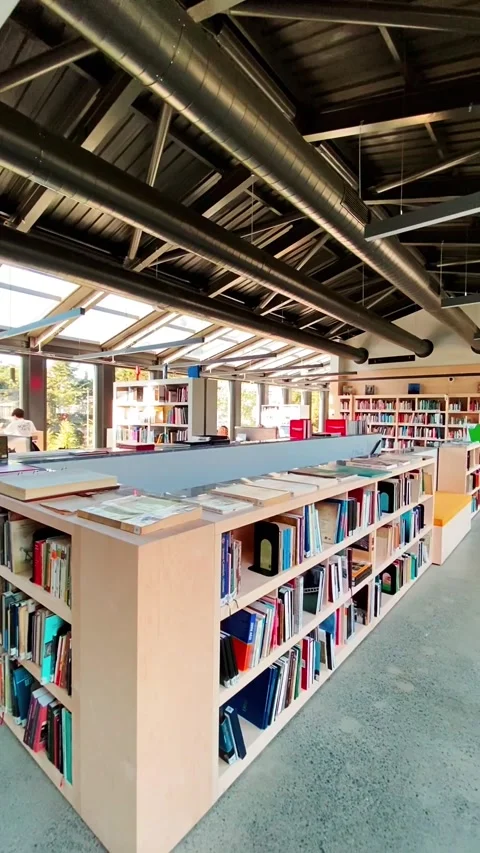 Modern Library Interior Scan – Vertical Video Video stock 311871024