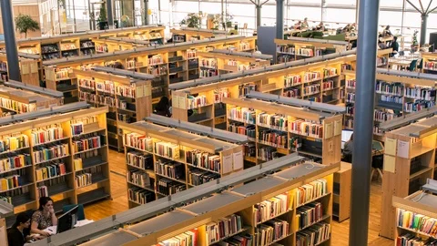 Modern Library Timelapse Stock Footage 88908447