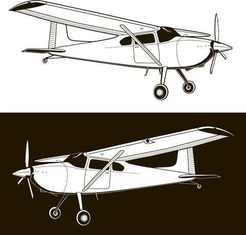 Modern light aircraft with one engine vector Illustrazione stock