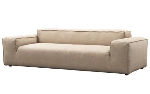 Modern light beige fabric sofa. 3d render Stock Illustration