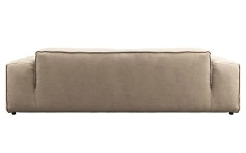 Modern light beige fabric sofa. 3d render Stock Illustration