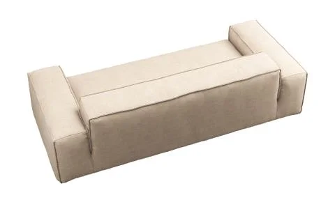 Modern light beige fabric sofa. 3d render Stock Illustration