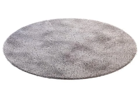 Modern light beige rug with high pile. 3d render Stock Illustration