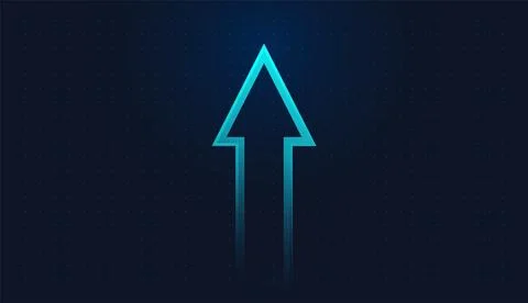 The Modern light blue arrows pointing upward symbolize strong growth and in.. Stock-Illustration