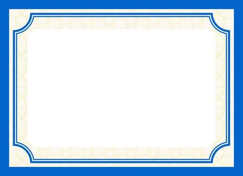 Modern Light Blue Certificate Border with Geometric Pattern and Clean Lines Stock Illustration