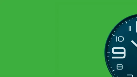 Modern light blue clock face moving fast forward transition Video stock 127468366