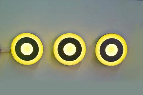 Modern light blue power on button Stock Photos