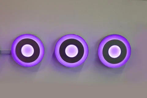 Modern light blue power on button Stock Photos