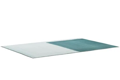 Modern light blue two-color rug. 3d render Stock Illustration