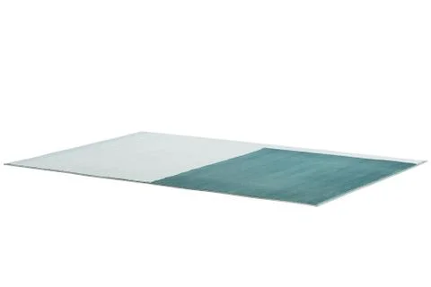 Modern light blue two-color rug. 3d render Stock Illustration