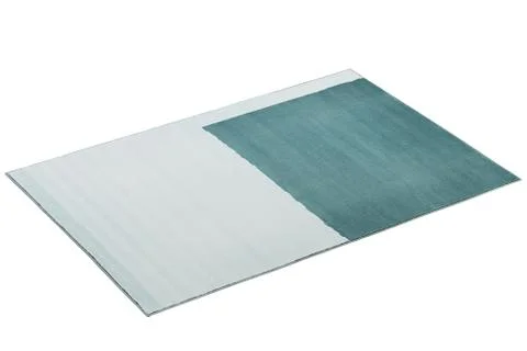 Modern light blue two-color rug. 3d render Stock Illustration