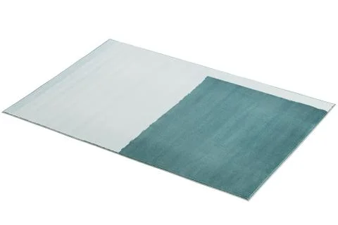 Modern light blue two-color rug. 3d render Stock Illustration