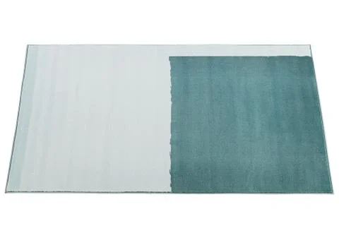 Modern light blue two-color rug. 3d render Stock Illustration