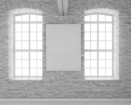 Modern light bright interiors 3D rendering image Stock Illustration