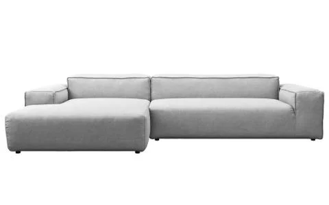 Modern light gray fabric sofa. 3d render Stock Illustration