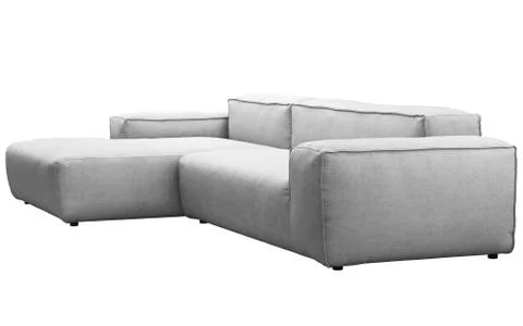 Modern light gray fabric sofa. 3d render イラスト素材