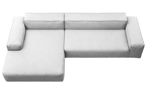 Modern light gray fabric sofa. 3d render Stock Illustration