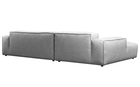 Modern light gray fabric sofa. 3d render Stock Illustration