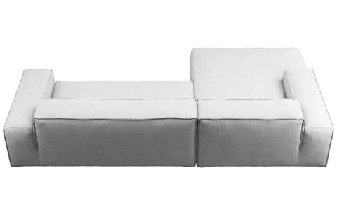 Modern light gray fabric sofa. 3d render Stock Illustration