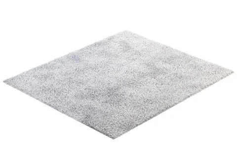 Modern light gray rug with high pile. 3d render Stock Illustration