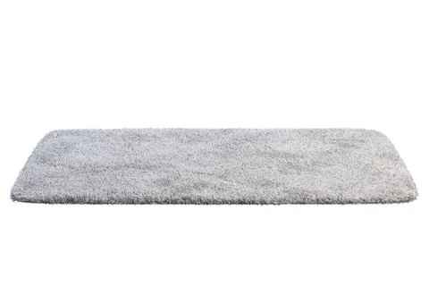 Modern light gray rug with high pile. 3d render Stock Illustration