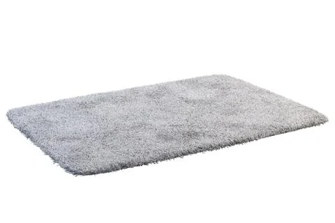 Modern light gray rug with high pile. 3d render Stock Illustration