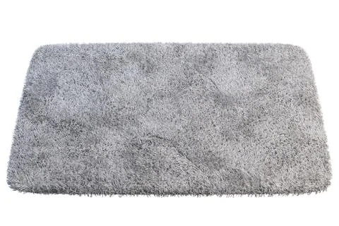 Modern light gray rug with high pile. 3d render Stock Illustration