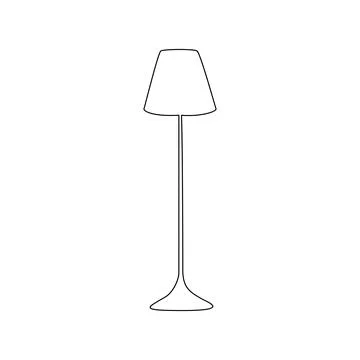Modern light lamp for home interior decorations of trendy loft style outline Stock Illustration