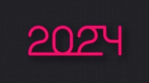 Modern light lines running numbers 2024 new year concept 库存影片 258186980
