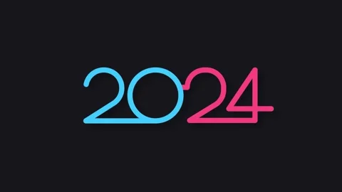 Modern light lines running numbers 2024 new year concept 库存影片 258186984