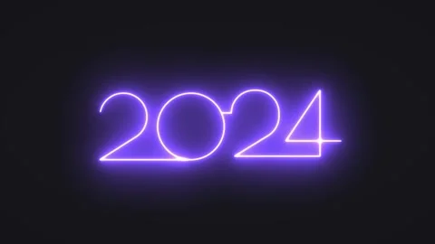 Modern light lines running numbers 2024 new year concept 库存影片 258186989