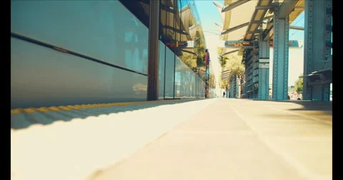 Modern Light Rail Transit in Phoenix, Arizona – Public Transportation Stock Footage 316450699