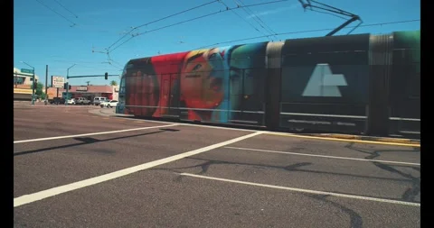 Modern Light Rail Transit in Phoenix, Arizona – Public Transportation Stock Footage 316450705