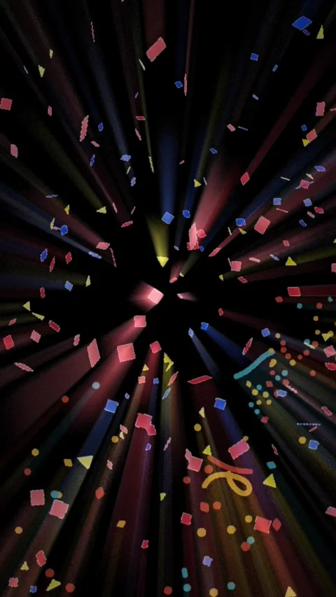 Modern Light Rays Confetti Celebration Vertical Overlay Stock Footage 325863655