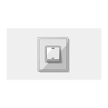 Modern light switch icon - realistic electrical wall button element 스톡 일러스트