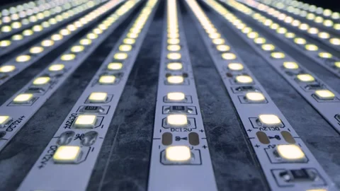 Modern lighting. Bright and economical LED strip. Stock Footage