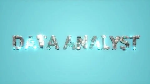 Modern lighting cybernetical text DATA ANALYST on blue background Stock Illustration