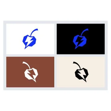 Modern Lightning Fruit Logo Icon Vector Set Illustrazione stock