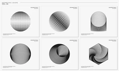 Modern line abstract logo template vector. Dynamic lines circle design set. Stock Illustration