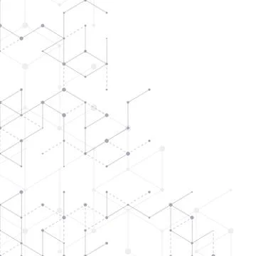 Modern line art pattern with connecting lines on white background. Connection Stock Illustration