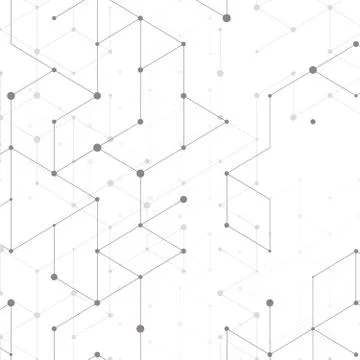 Modern line art pattern with connecting lines on white background. Connection Stock Illustration