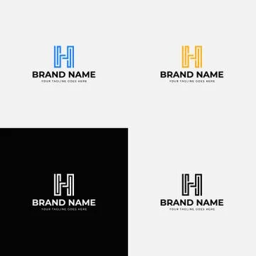 Modern line art style Initial letter h logo design vector template. Professio Stock Illustration