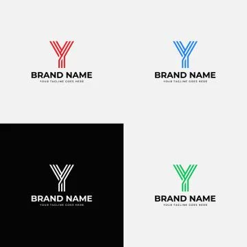 Modern line art style initial y letter logo design vector template. Professio Stock Illustration