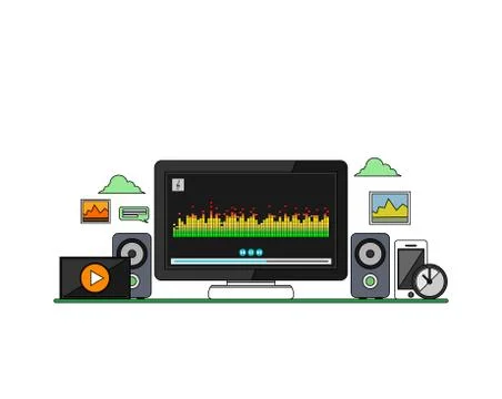 Modern line flat design for Web Banner , Website Element , or Web Template Stock Illustration