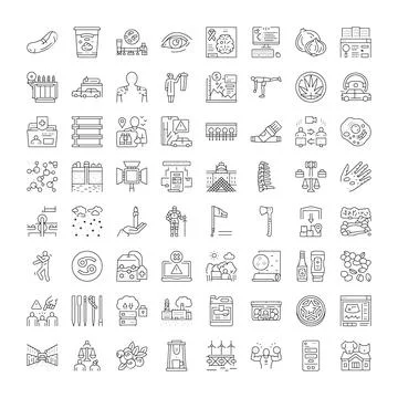Modern line icon set representing diverse concepts イラスト素材