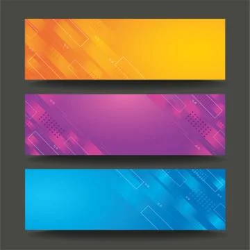 Modern line template banner background Stock Illustration