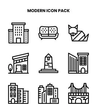 Modern Line UI Icons Pack イラスト素材